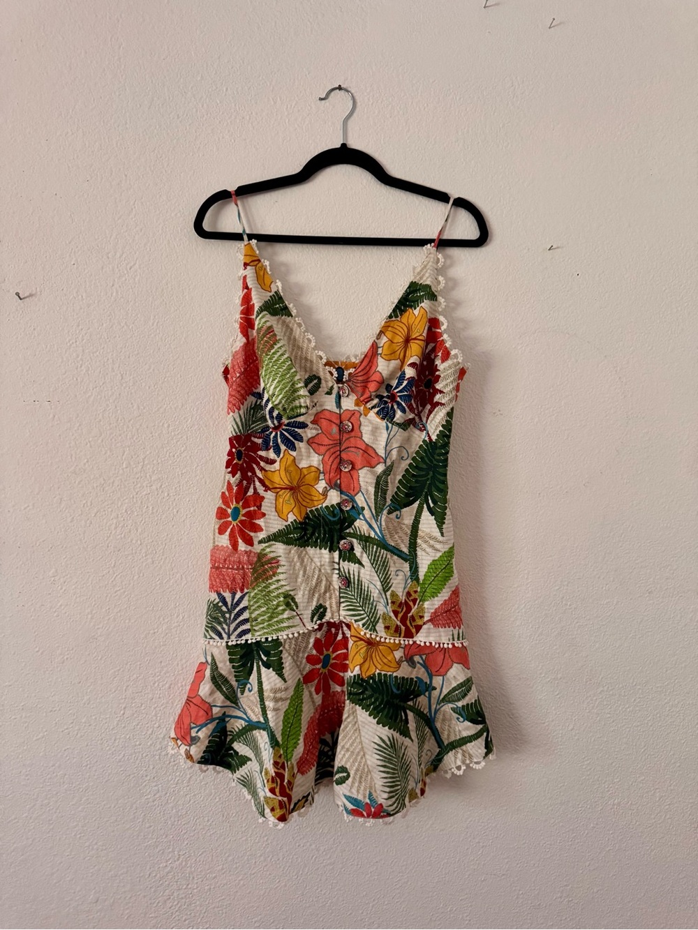 FARM Rio Tropical Floral Romper Playsuit – Size L – New Without Tags